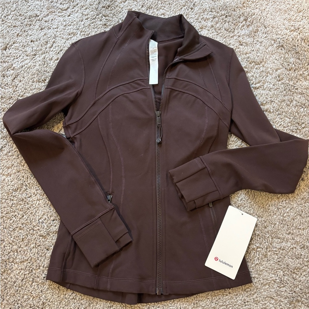 lululemon athletica Brown Utility Jacket with Full Zip and Stand-Up Collar